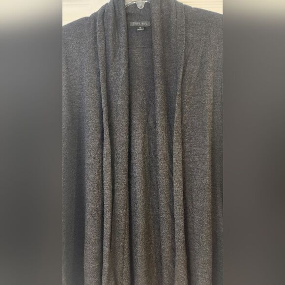 Carlisle M Jet Black CASHMERE Longsleeves Shawl Neck Women's Opened Cardigan - Picture 5 of 7